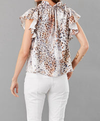 Lola & Sophie - PRINTED RUFFLE SLEEVE TOP