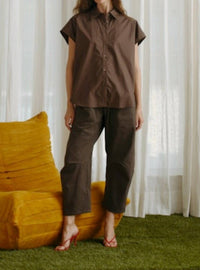 SECULAR Travis Barrel Pant in chocolate - women's pants
