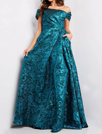 Jovani - A Line Off The Shoulder Dress