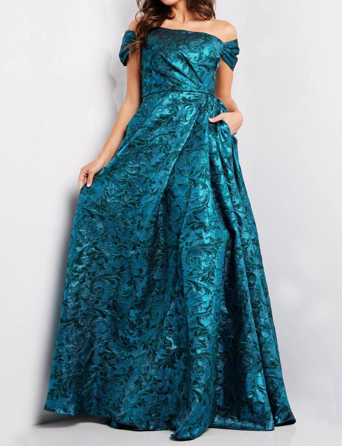 Jovani - A Line Off The Shoulder Dress