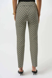 Joseph Ribkoff - Checkered Jacquard Slim Ankle Pants