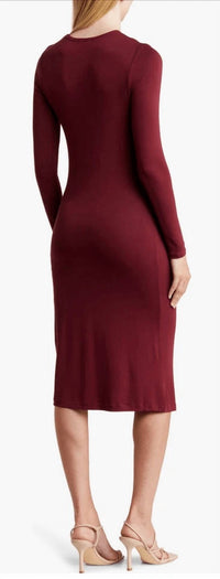 Vince - Gathered Long Sleeve Midi Dress