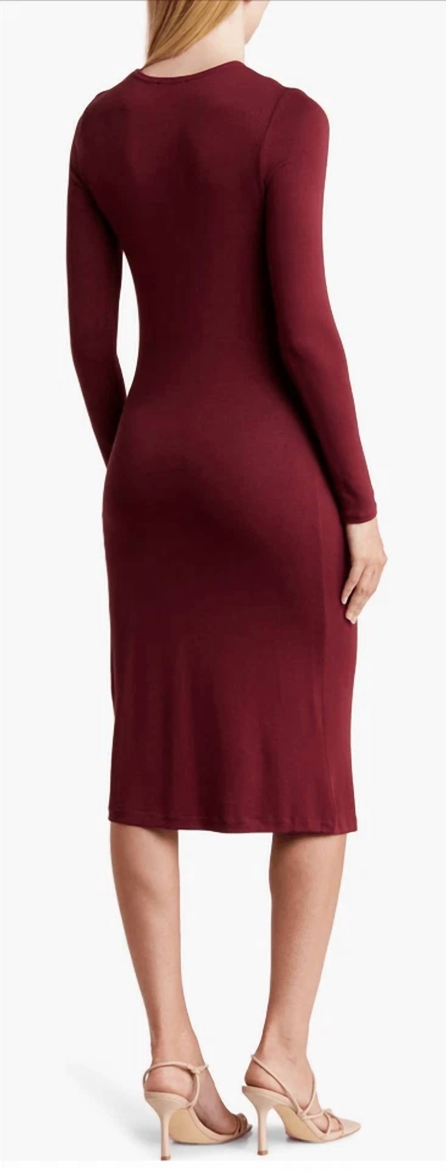 Vince - Gathered Long Sleeve Midi Dress