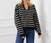 Karen Kane - Stripe Polo Sweater