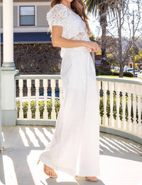 Strut & Bolt - Pleat Detail Wide Leg Twill Pants
