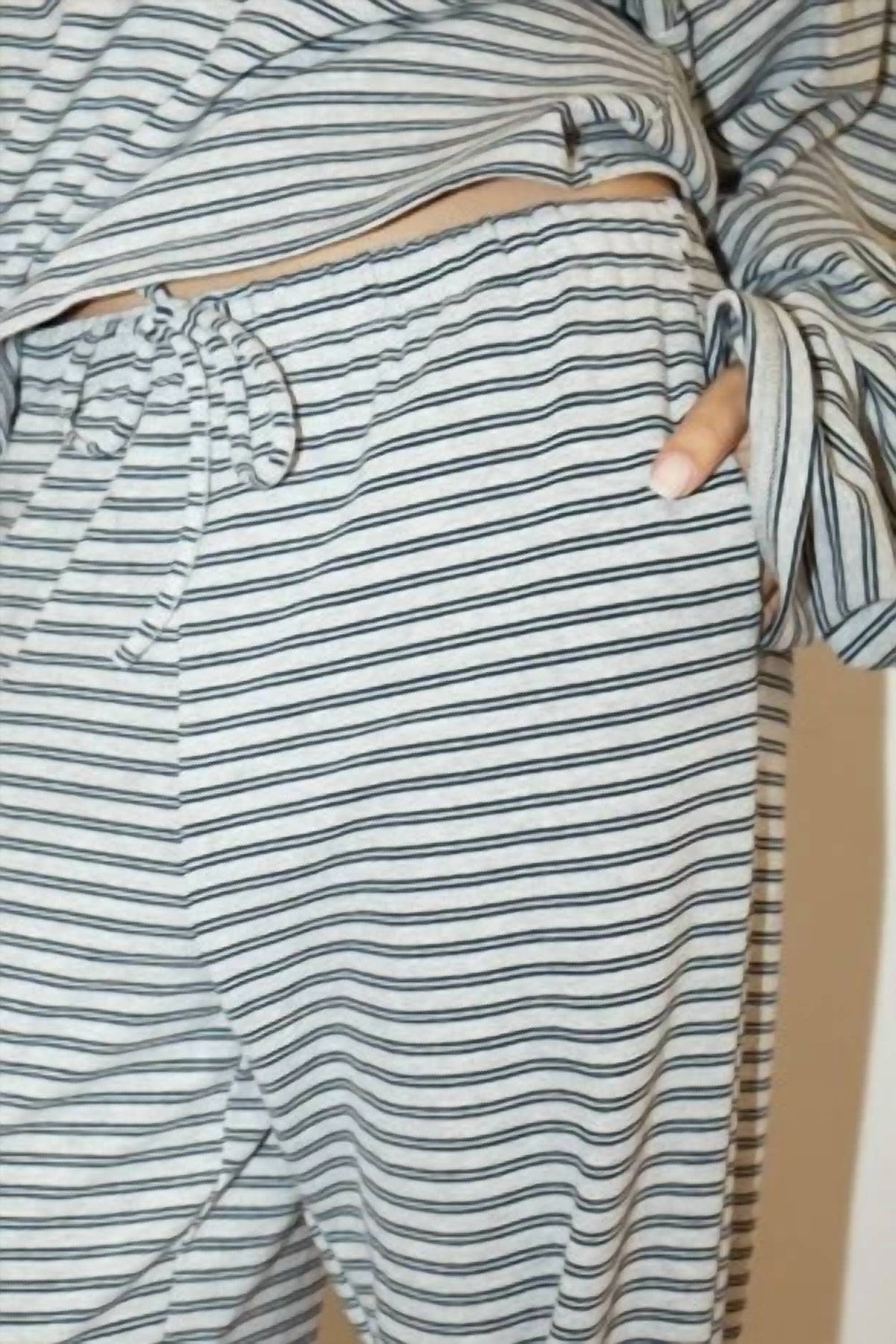 Bailey Rose - Dylan Stripe Knit Wide Leg Pants
