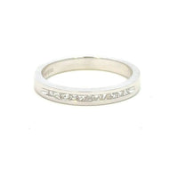 Aamiaa - 0.10 Carat Natural Diamond Princess Cut Channel Band - Size 6.5