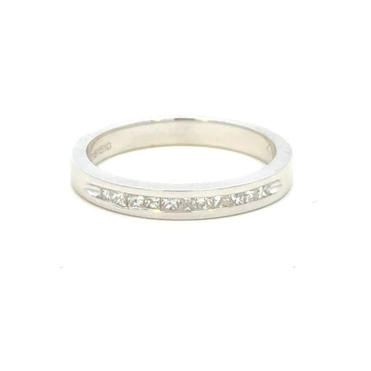 Aamiaa - 0.10 Carat Natural Diamond Princess Cut Channel Band - Size 6.5