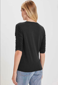 Goldie - Ruched Half Sleeve V-neck Tee