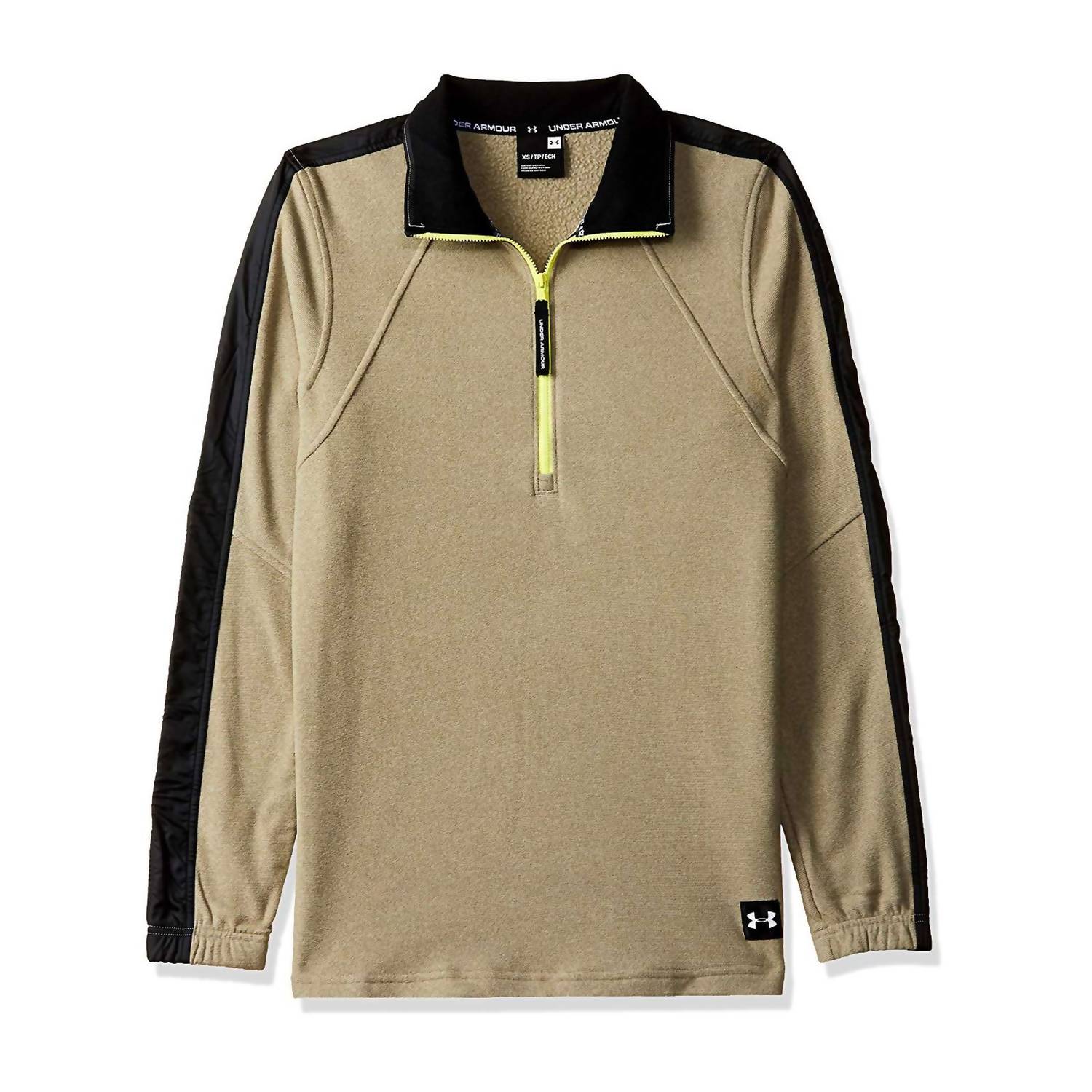 UNDER ARMOUR Sportstyle Microfleece 1/2 Zip Long Sleeve Top in city khaki - men's long sleeve top