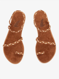 ANCIENT GREEK SANDALS Women's Elevated Eleftheria Braided Sandals in rust 1 - women's sandal - alternate view