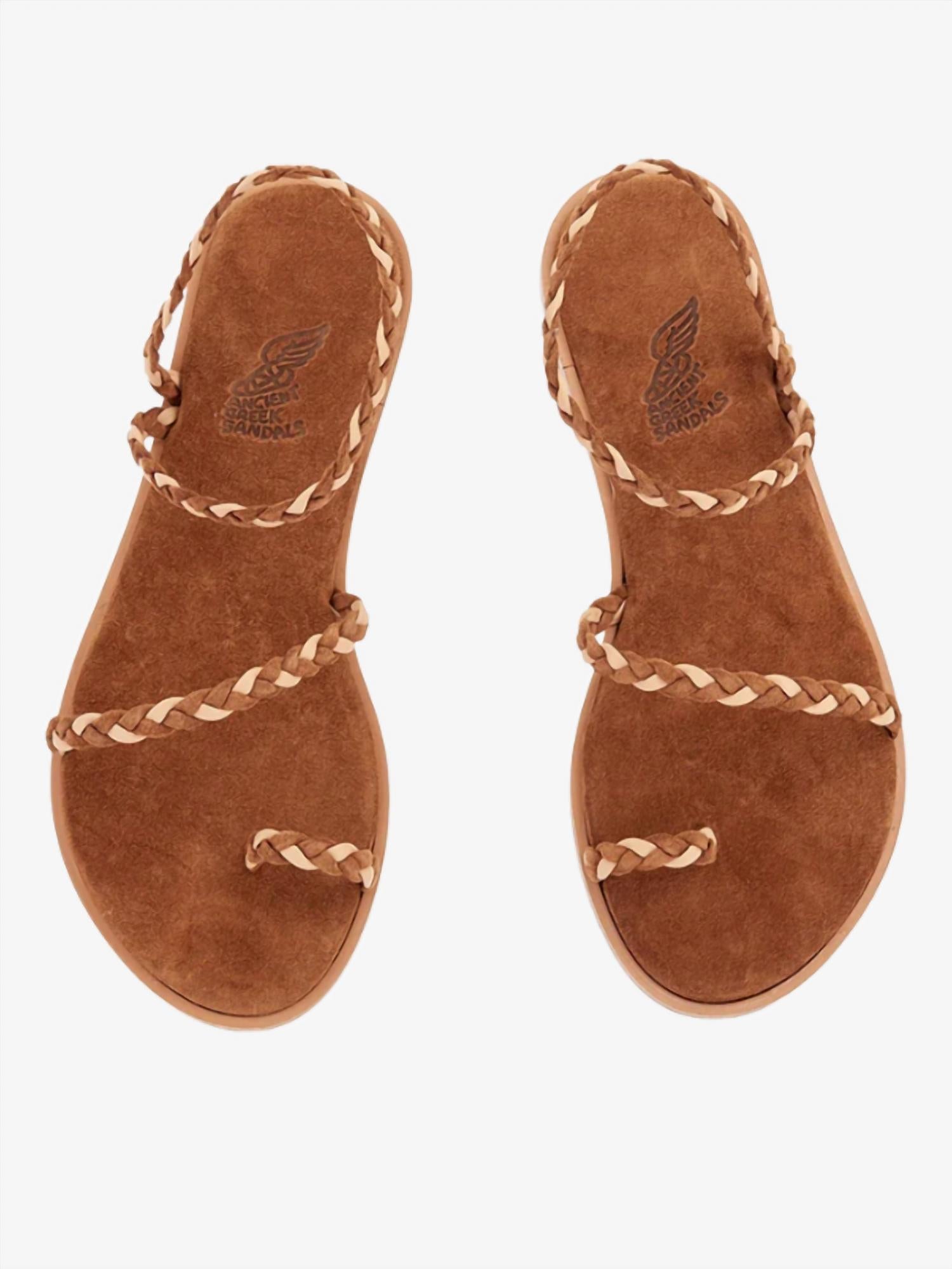 ANCIENT GREEK SANDALS Women's Elevated Eleftheria Braided Sandals in rust 1 - women's sandal - alternate view