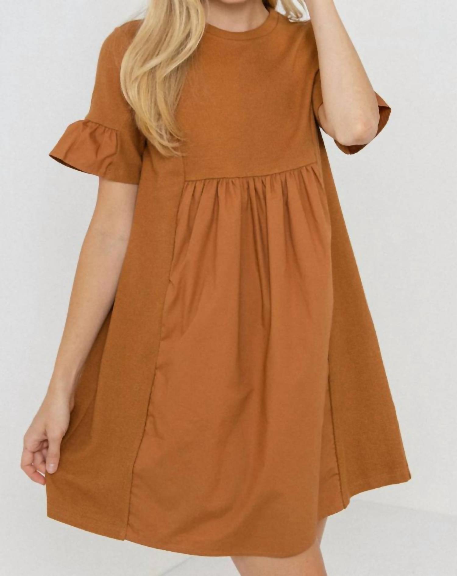 English Factory - Mixed Media Short-sleeve Mini Dress