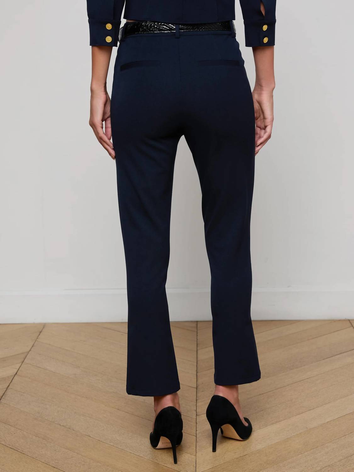 L'Agence Ketra Bootcut Trousers in midnight - women's pants - alternate view