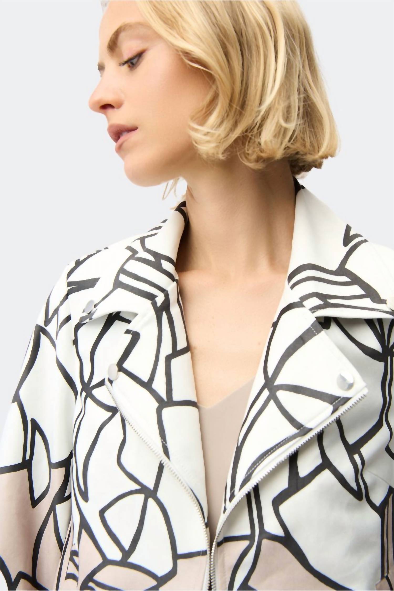 Joseph Ribkoff - Faux Suede Abstract Swing Jacket