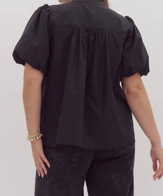 Entro - Eyelet Pearl Button Down Top