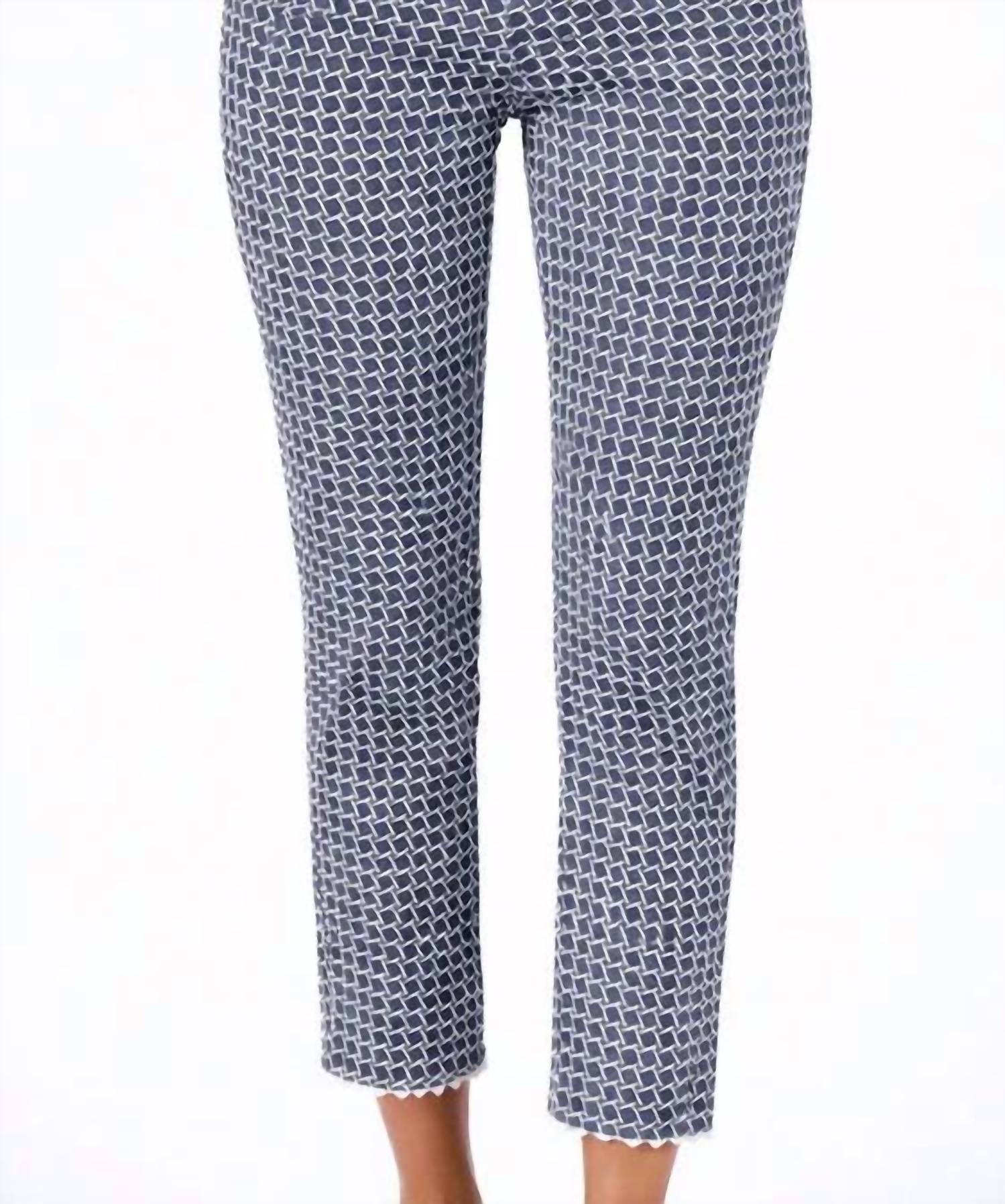 Lisette - Nautical Net Slim Ankle Pants