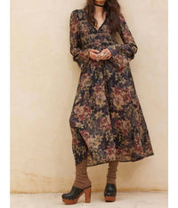 Promesa - Boho Blossoms Floral Bell-sleeve Midi Dress