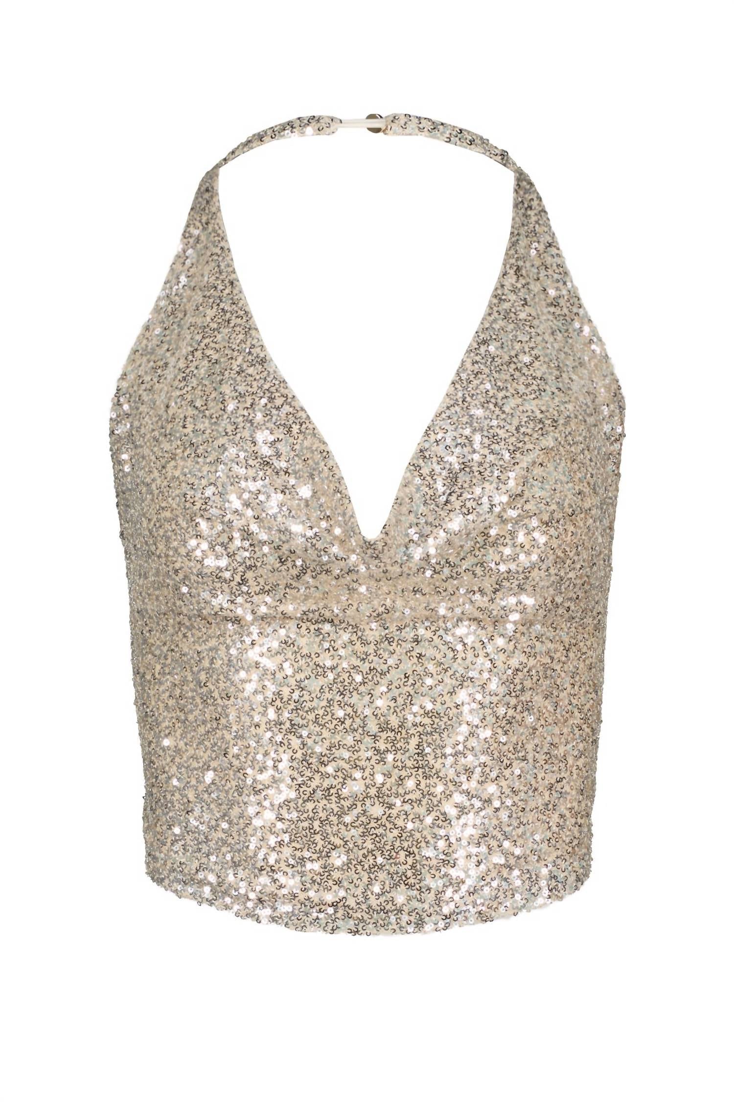 bishop + young Sublime Halter Top in champagne - women's blouse - view 4