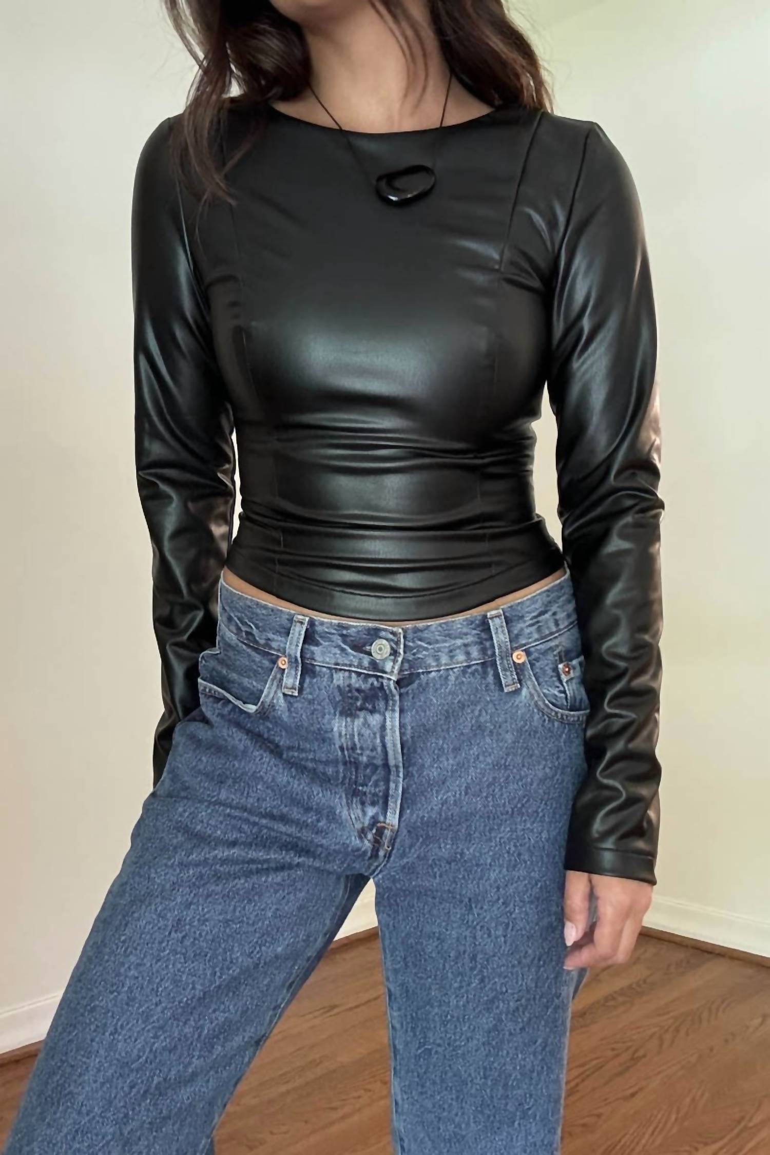 Salty - Adrian Faux Leather Top