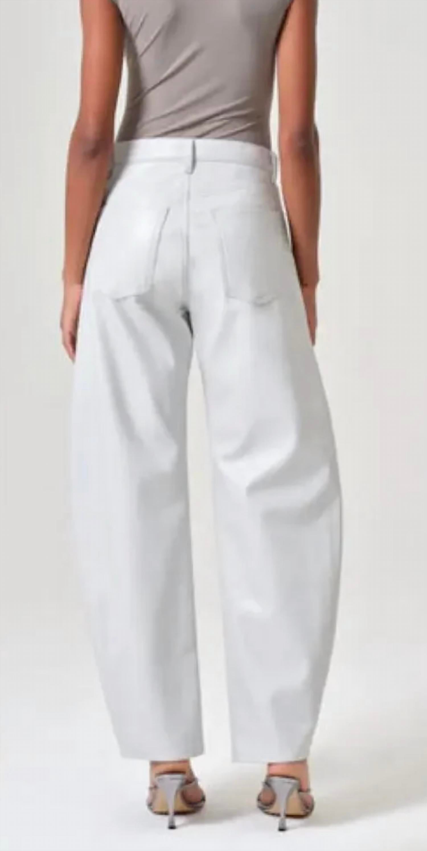Agolde - Luna High Waist Barrel Leg Leather Blend Pants