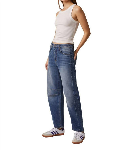 Edyson - Jack Barrel Slouchy Straight Leg Raw Hem Jeans