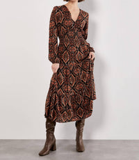 Apricot - Empire Smock Waist Tiered Dress