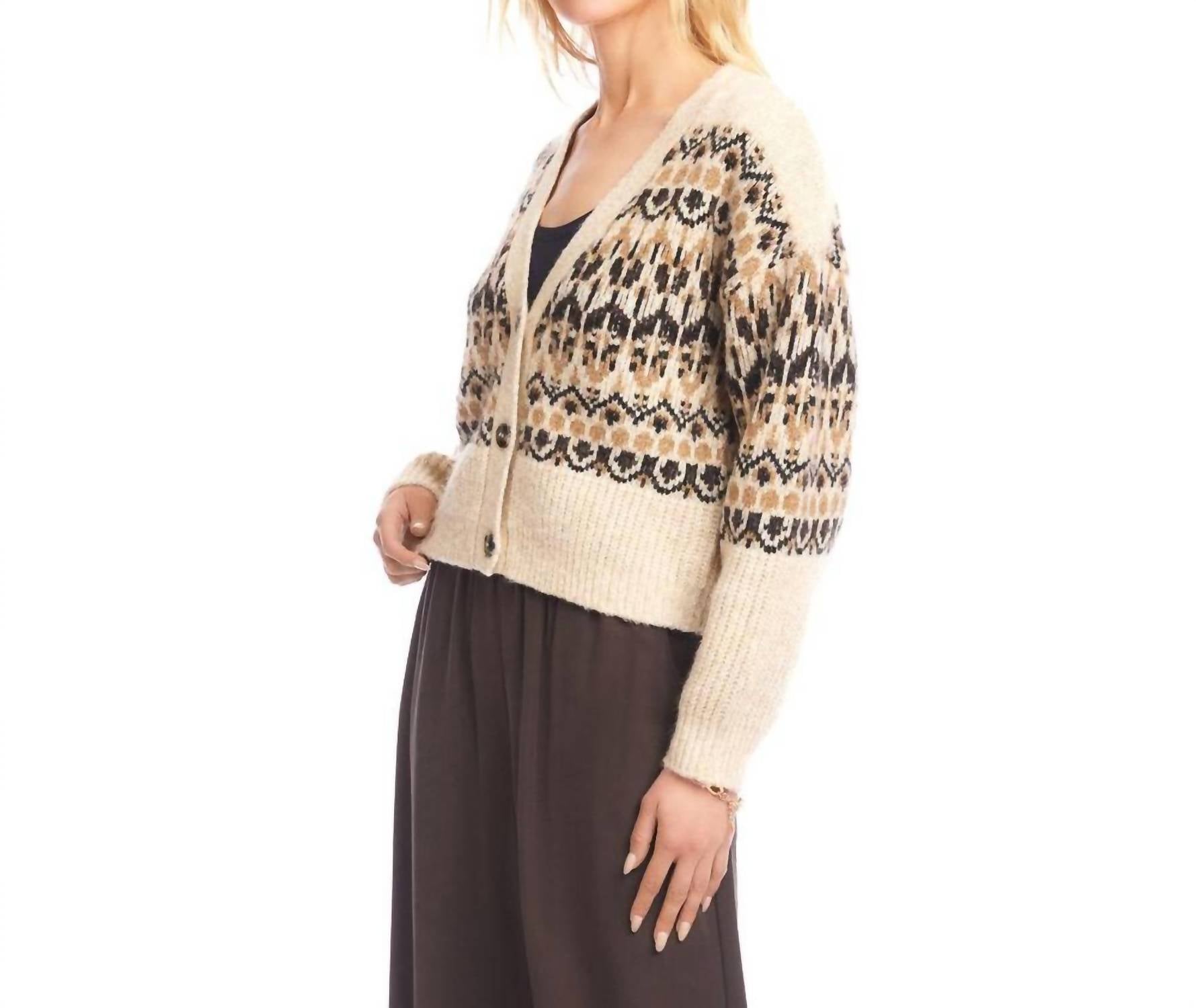 Karen Kane - Jacquard Cardigan Sweater