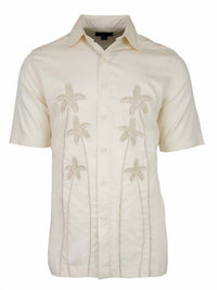 Weekender - Men's Hawaiian Palm Dance Embroidery Shirt