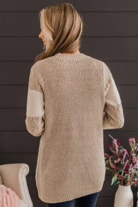 STACCATO Color Block Open Front Cardigan in brown - women's cardigan - detail view