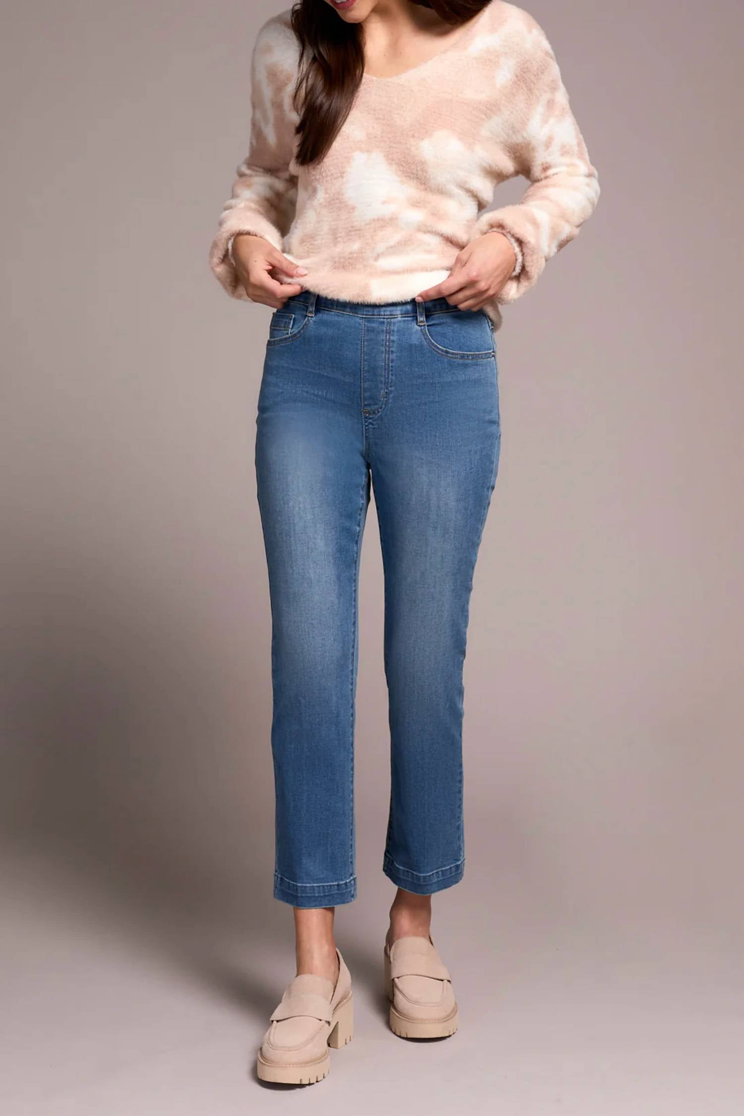 Tribal - Audrey Pull-on Crop Jeans