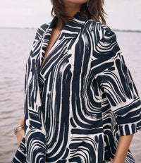 Joseph Ribkoff - Abstract Double-breasted Blazer