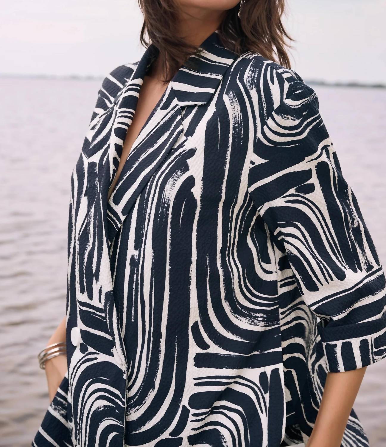 Joseph Ribkoff - Abstract Double-breasted Blazer