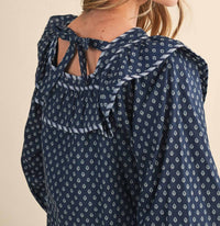 &merci Baby Doll Square Neck Blouse in navy - women's blouse - view 6