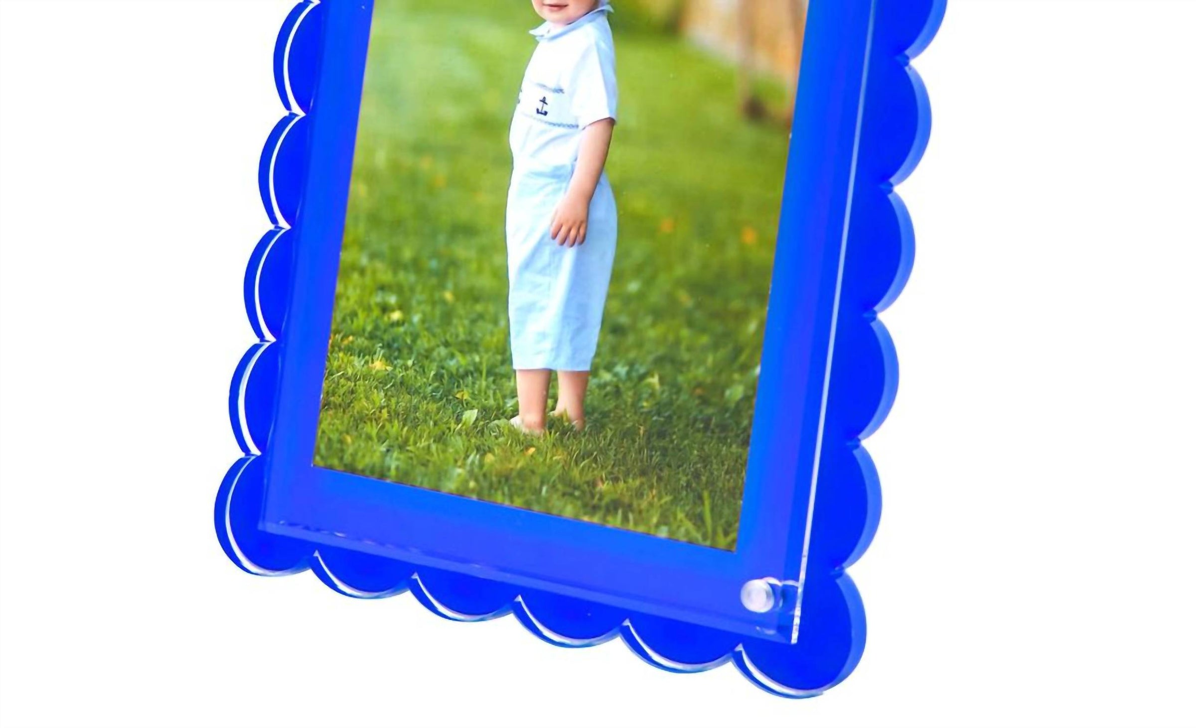 Tara Wilson Designs Scallop Acrylic Picture Frame in blue - item - detail view