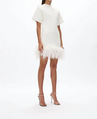 Rachel Gilbert Rita Mini Dress in ivory - women's dress - detail view