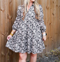 Doe And Rae - Leaf Print Poplin Mini Dress