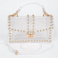 3Am By H&D Accessories - Women's Studded Clear Crossbody Bag