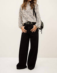 ba&sh Delphine Long-sleeved Top in ecru - women's blouse - detail view