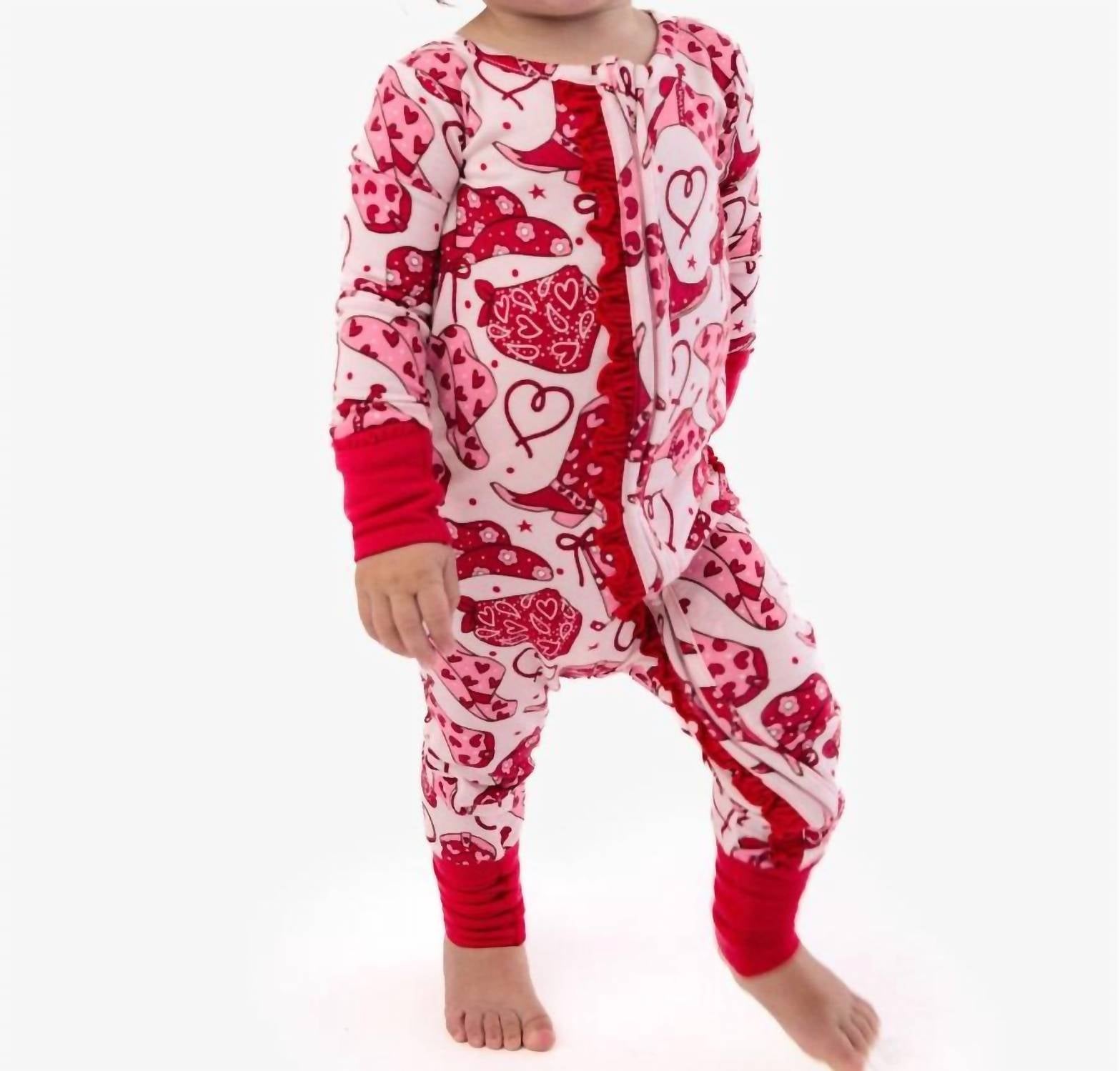 Rufflebutts - Girls Convertible Ruffle One Piece Footie Pajama