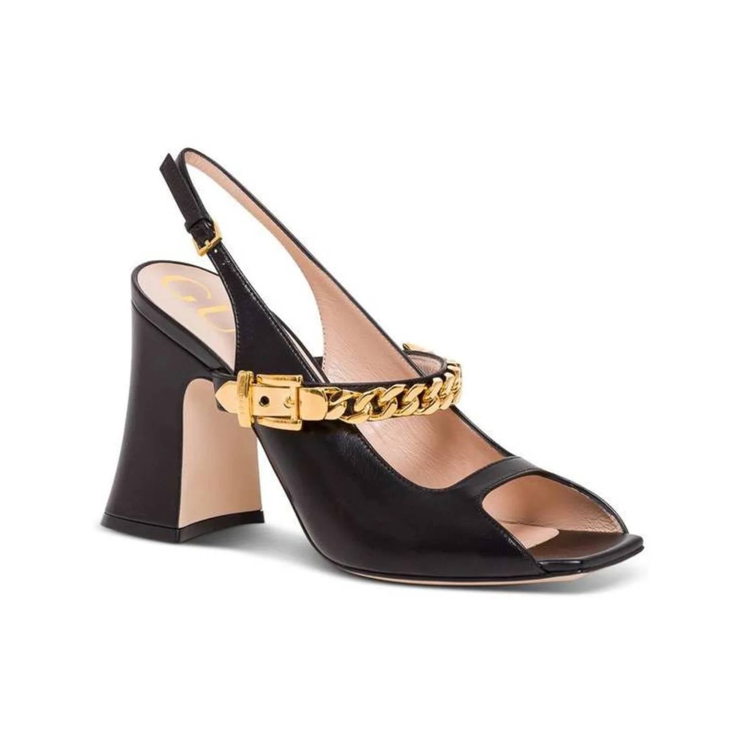 Gucci - Women's Sylvie Chain-embellished Sandal Heels