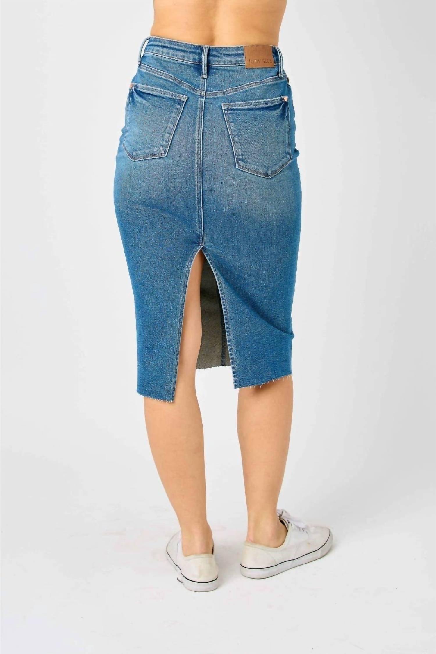 Judy Blue - High Waist Stretchy Midi Skirt