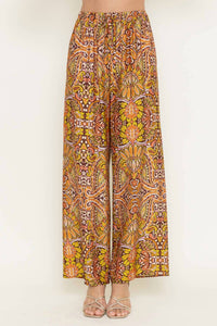 Fore Collection Resort Print Wide Leg Pants in yellow - women's pants
