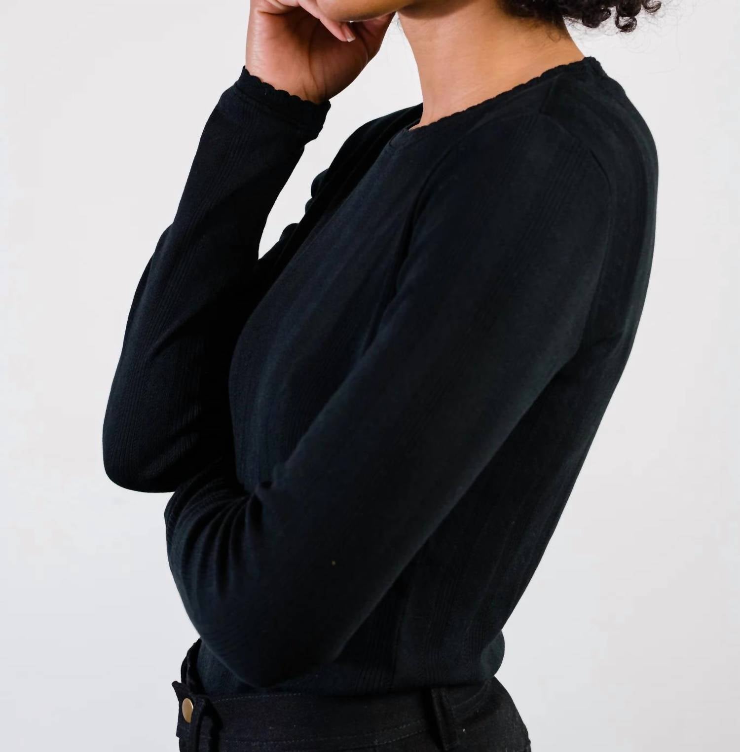 Able - Harper Pointelle Knit Top