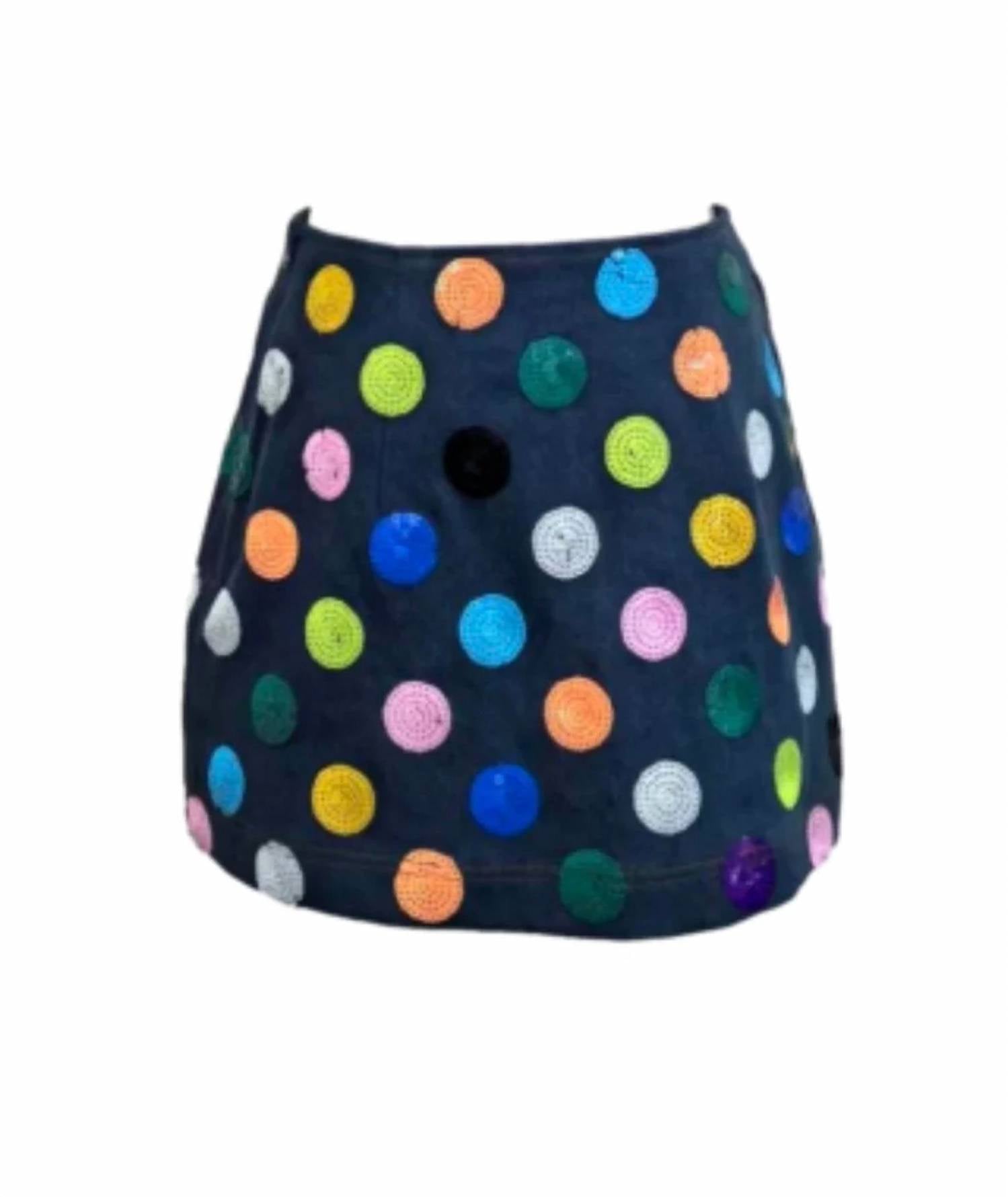 Queen Of Sparkles - Women's Confetti Denim Dot Skirt