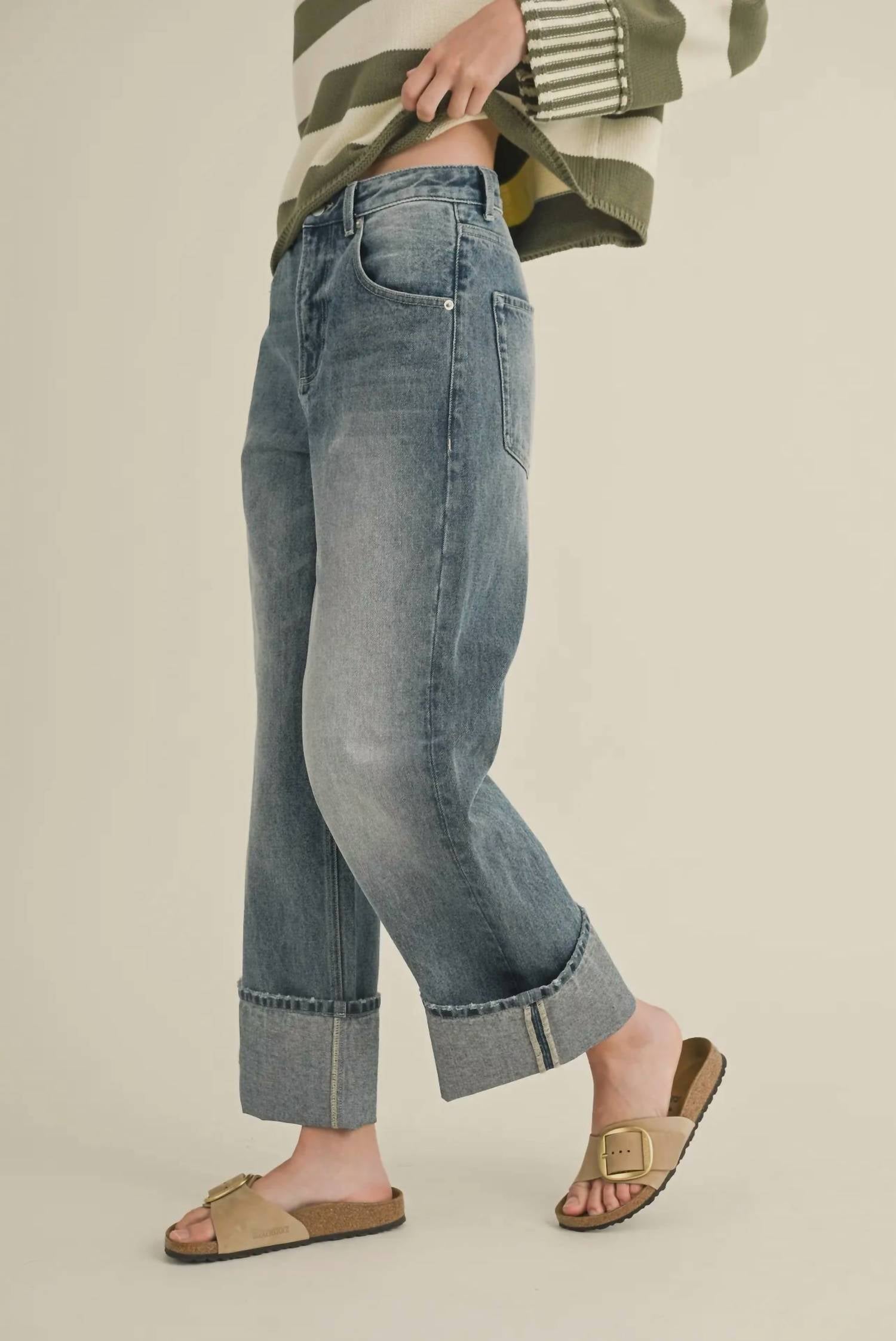 Miou Muse - Cuffed Straight Leg Jean