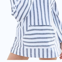 Nic + Zoe Striped Terry Top in white multi - women's top - detail view