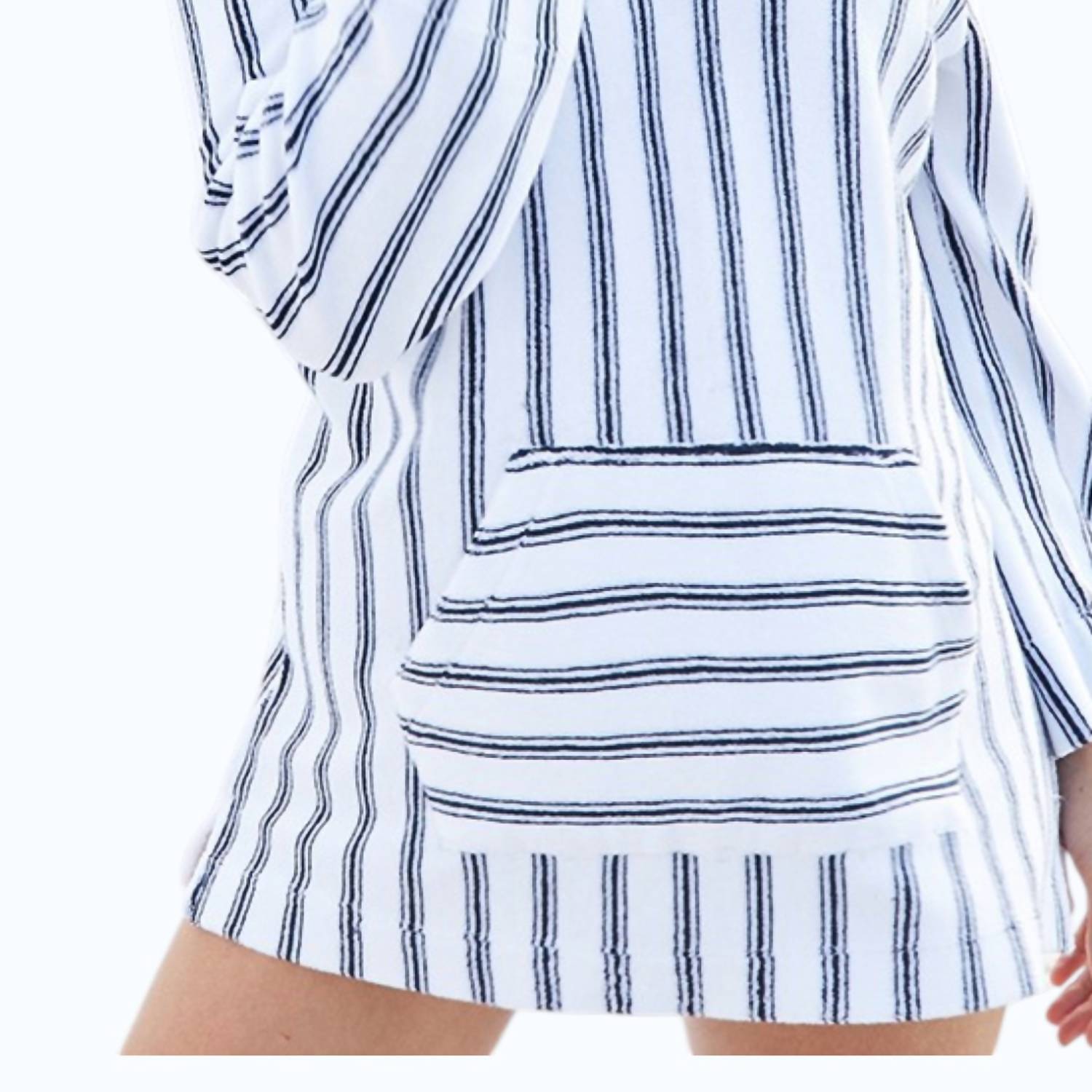 Nic + Zoe Striped Terry Top in white multi - women's top - detail view