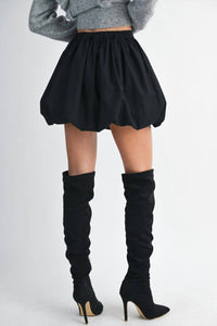MABLE Afternoon Stroll Bubble Hem Mini Skirt in black - women's skirt - alternate view