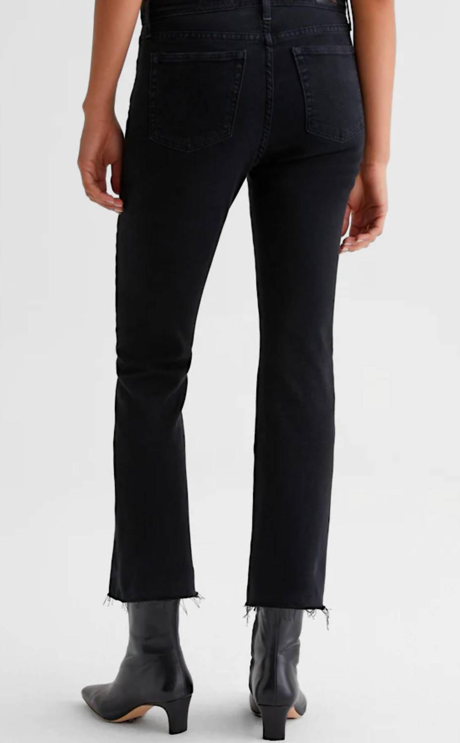 AG Jeans Farrah Boot Crop Jeans in sulfur black - women's jeans - alternate view